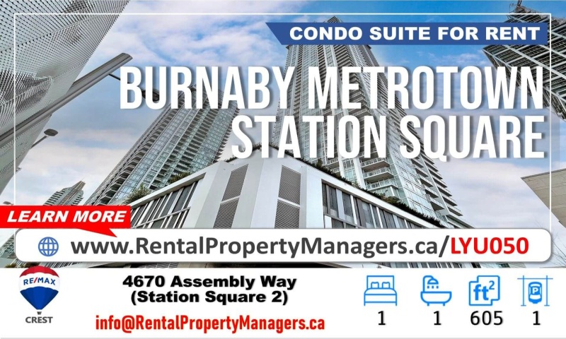 #4xxx-4670 Assembly Way, Burnaby, 1 Bedroom Bedrooms, ,1 BathroomBathrooms,Condo,Rented and Being Managed,Station Square 2,#4xxx-4670 Assembly Way, Burnaby,1081