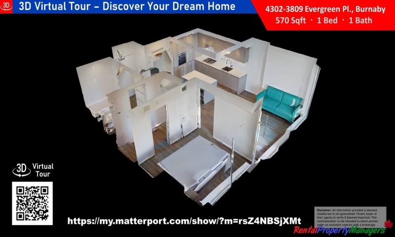 4xxx-3809 Evergreen Place, Burnaby, 1 Bedroom Bedrooms, ,1 BathroomBathrooms,Condo,Rented and Being Managed,City of Lougheed Tower1,4xxx-3809 Evergreen Place, Burnaby ,1103