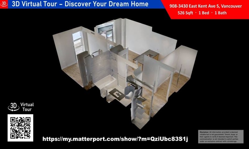 9xx-3430 East Kent Ave South, Vancouver, 1 Bedroom Bedrooms, ,1 BathroomBathrooms,Condo,Rented and Being Managed,Paradigm ,9xx-3430 East Kent Ave South, Vancouver,1105