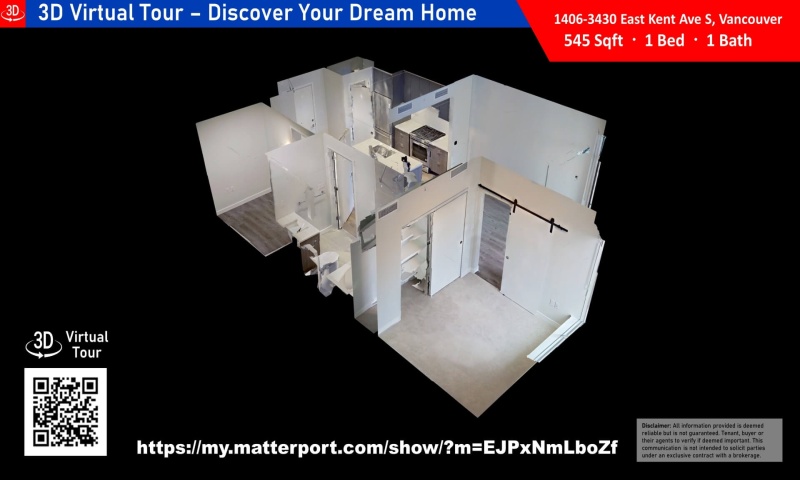 14xx-3430 East Kent Ave South, Vancouver, 1 Bedroom Bedrooms, ,1 BathroomBathrooms,Condo,Rented and Being Managed,Paradigm ,14xx-3430 East Kent Ave South, Vancouver,1107