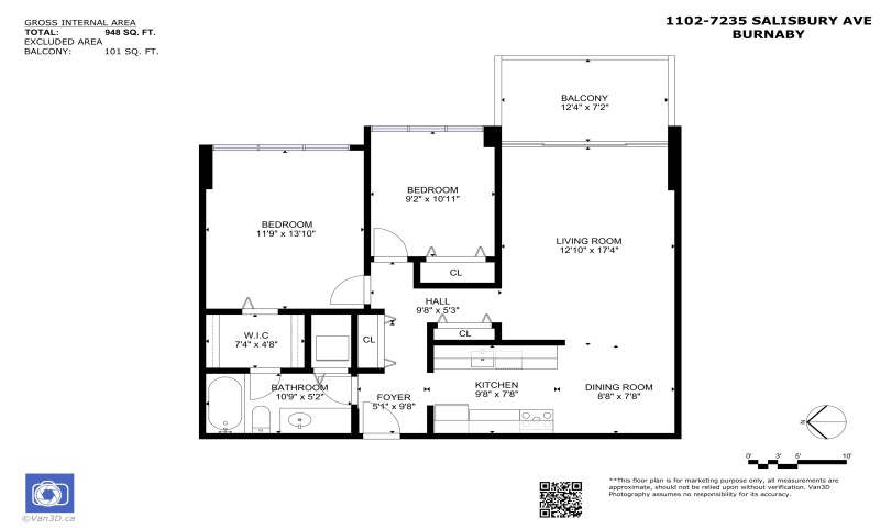 1102-7235 Salisbury Avenue, Burnaby, 2 Bedrooms Bedrooms, ,1 BathroomBathrooms,Condo,For Rent,1102-7235 Salisbury Avenue, Burnaby,1122