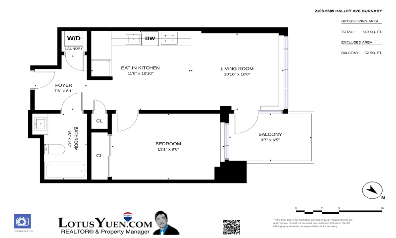 2108-5685 Halley Avenue, Burnaby, 1 Bedroom Bedrooms5685 Halley Avenue, BurnabyR-LYU095 0 ,1 BathroomBathrooms,Condo,For Rent,2108-5685 Halley Avenue, Burnaby,1134