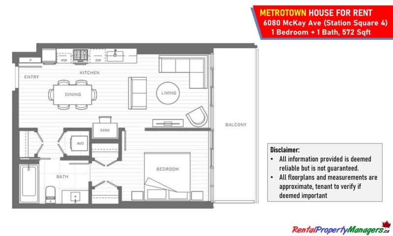 1xxx-6080 McKay Avenue, Burnaby (Metrotown), 1 Bedroom Bedrooms, ,1 BathroomBathrooms,Condo,Rented and Being Managed,Station Square 5,1xxx-6080 McKay Avenue, Burnaby (Metrotown),1068