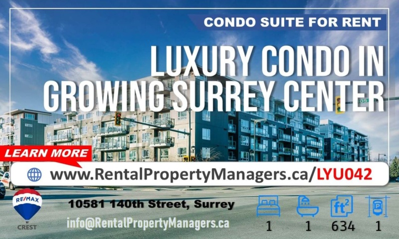 #4xx-10581 140th Street, Surrey, 1 Bedroom Bedrooms, ,1 BathroomBathrooms,Condo,Rented and Being Managed,Thrive HQ,#4xx-10581 140th Street, Surrey,1073